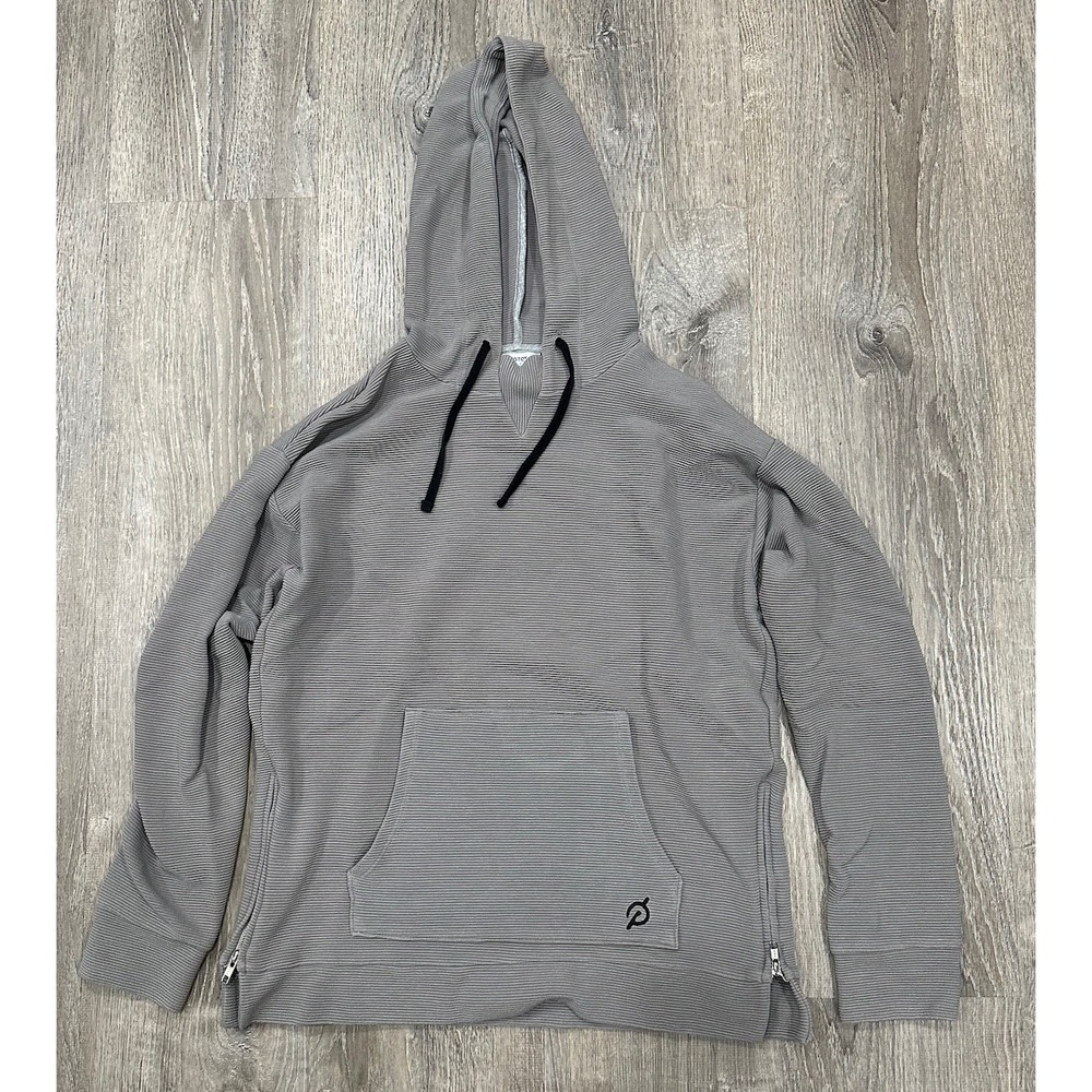 Peloton Men's Gray Grey Hoodie Hooded Sweatshirt Ribbed Performance Medium M - Picture 1 of 11